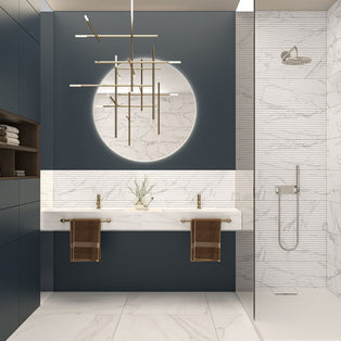 Ritual White Matte Decor 30 x 90cm, porcelain wall tile at Irwin Tiles