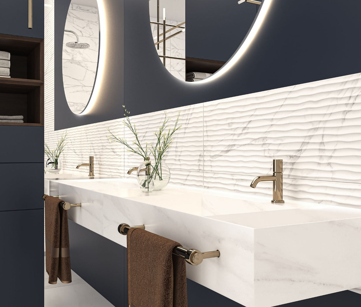 Ritual White Matte Decor 30 x 90cm, wall tile at Irwin Tiles