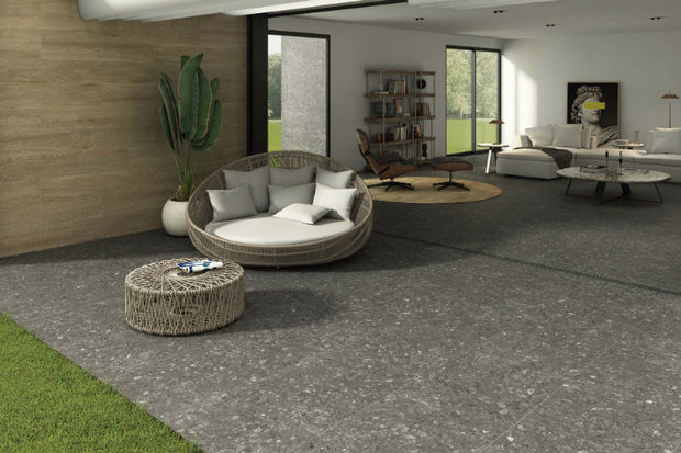 Rockart Graphite 60 x 120cm, porcelain tile at Irwin Tiles