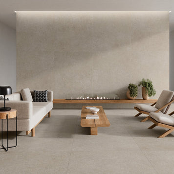 Kreta Greige Matte 100x100cm, porcelain tile at Irwin Tiles