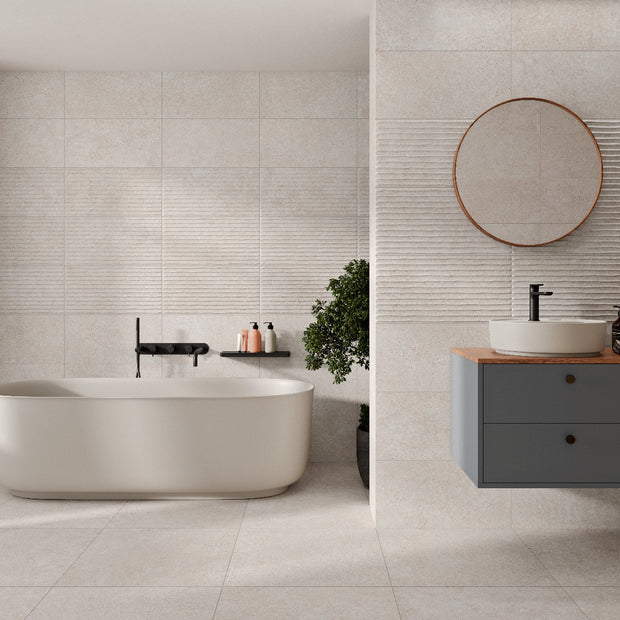 Kreta Greige Matte 30x60cm, wall tile at Irwin Tiles