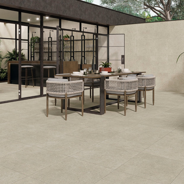 Ulisse Beige 60x120cm Rectified Porcelain, matt tile for bathroom and other wet floors at Irwin Tiles
