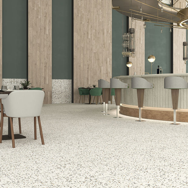 Tempo Mix Terrazzo 60x120cm, porcelain tile at Irwin Tiles