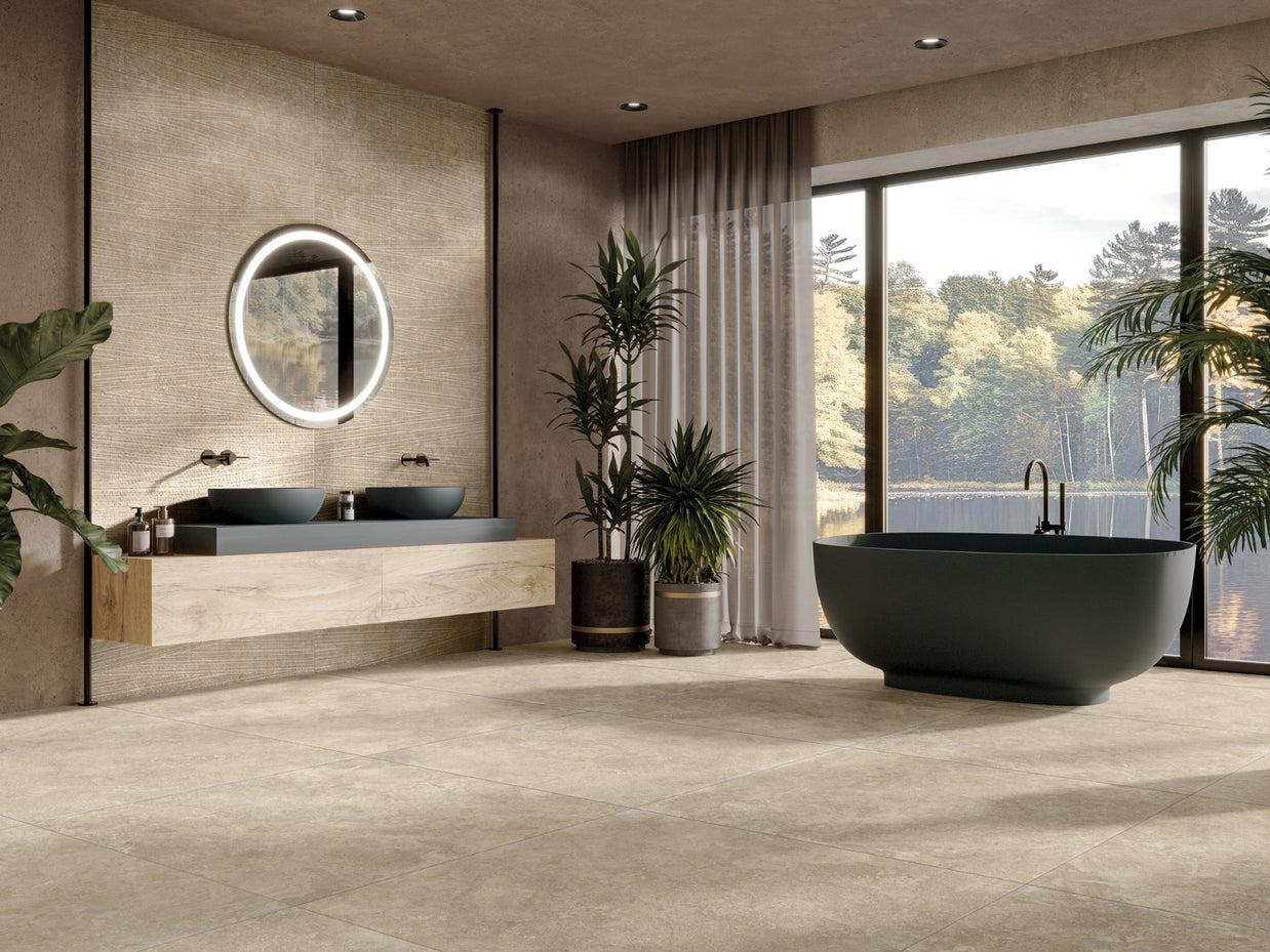 Theory Beige 60x120cm, matt tile at Irwin Tiles, view 9