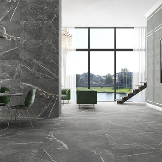 Toulousse Dark 90x90cm, grey matt tile at Irwin Tiles