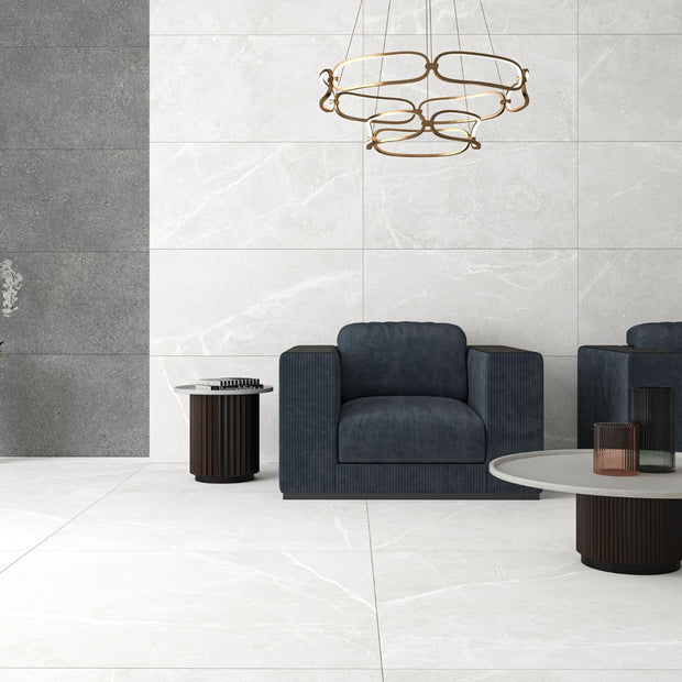 Toulousse White 90x90cm, matt tile at Irwin Tiles