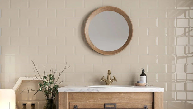 Cream Bevelled 20x10cm, wall tile at Irwin Tiles