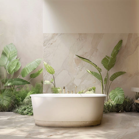 Blend Almond Milled (Ribbed) 60x120cm, matt tile at Irwin Tiles