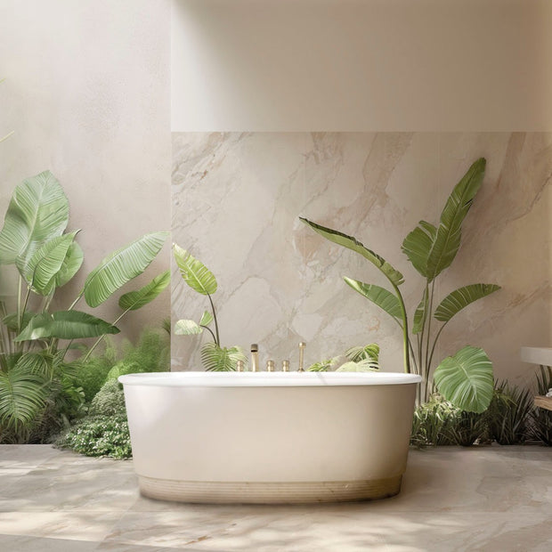 Blend Almond Lappatto 60x120cm, matt tile at Irwin Tiles