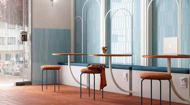 Arrow Caribbean Blue 5 x 25cm, gloss wall tile at Irwin Tiles