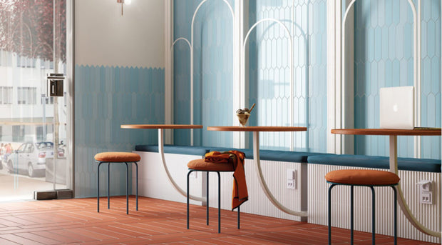 Arrow Caribbean Blue 5 x 25cm, gloss wall tile at Irwin Tiles