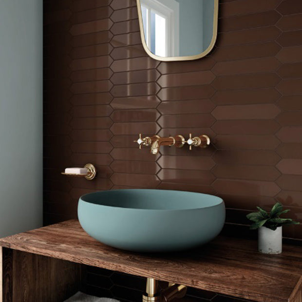 Arrow Coffee 5 x 25cm, gloss wall tile at Irwin Tiles