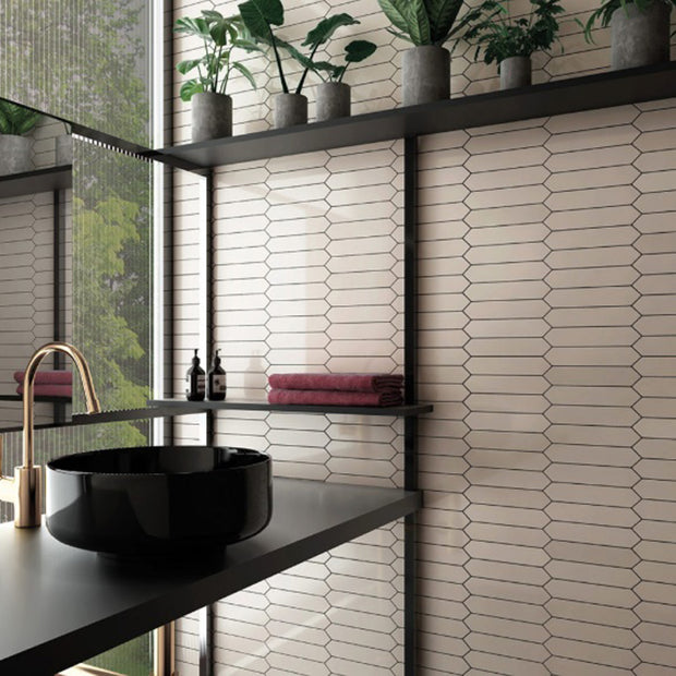 Arrow Gardenia Cream 5 x 25cm, gloss wall tile at Irwin Tiles