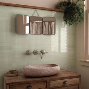 Arrow Green Halite 5 x 25cm, gloss tile at Irwin Tiles