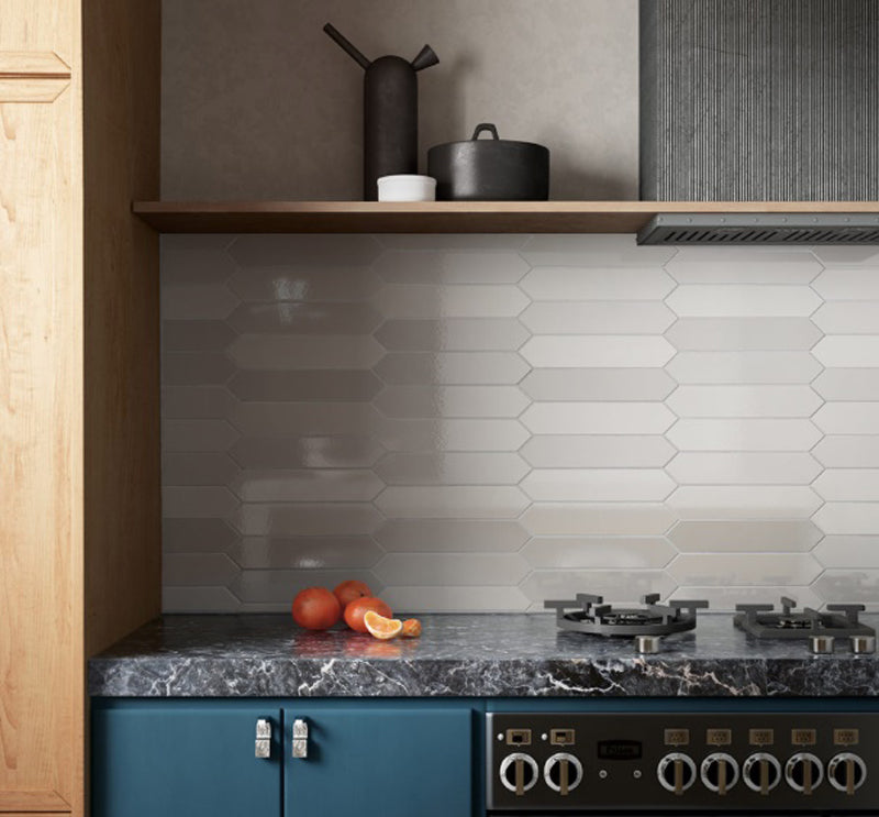 Arrow Quick Silver 5 x 25cm, gloss tile at Irwin Tiles
