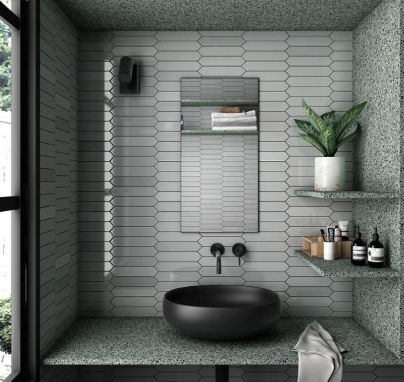 Arrow Quick Silver 5 x 25cm, ceramic tile at Irwin Tiles