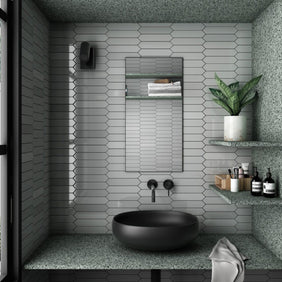 Arrow Quick Silver 5 x 25cm, ceramic tile at Irwin Tiles