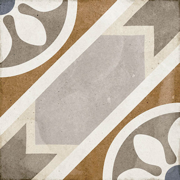 Art Nouveau Apollo 20x20cm, yellow matt tile at Irwin Tiles