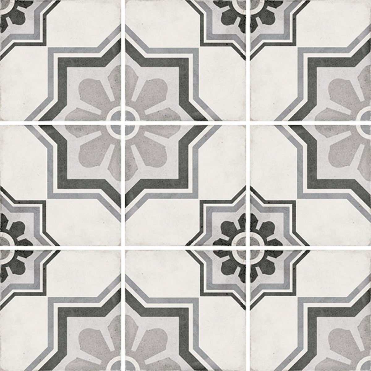 Art Nouveau Capitol Grey 20 x 20cm, matt tile at Irwin Tiles