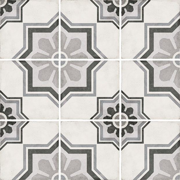 Art Nouveau Capitol Grey 20 x 20cm, matt tile at Irwin Tiles