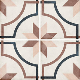 Art Nouveau Embassy Colour 20x20cm, matt porcelain tile for feature walls at Irwin Tiles