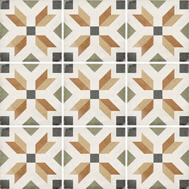 Art Nouveau Empire Colour 20 x 20cm, multi-colour matt tile at Irwin Tiles