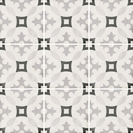 Art Nouveau Karl Splatz 20 x 20cm, grey matt tile at Irwin Tiles