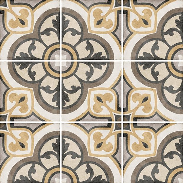 Art Nouveau Majestic Colour 20 x 20cm, grey matt tile at Irwin Tiles