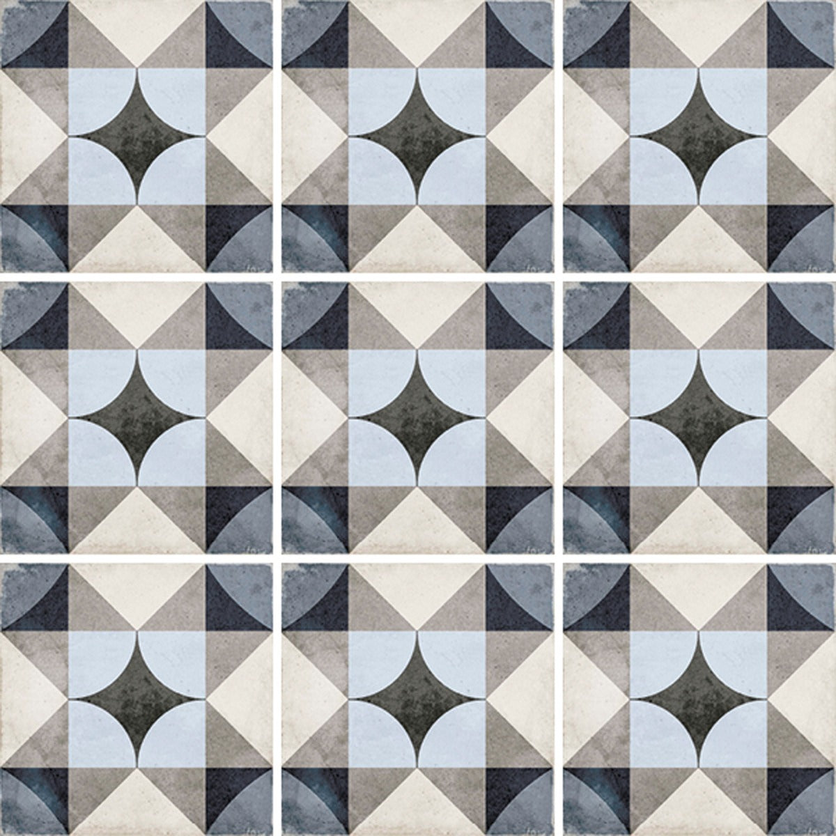 Art Nouveau Palais Blue 20 x 20cm, matt tile at Irwin Tiles