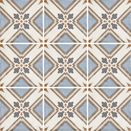 Art Nouveau Turin Colour 20 x 20cm, blue matt tile at Irwin Tiles