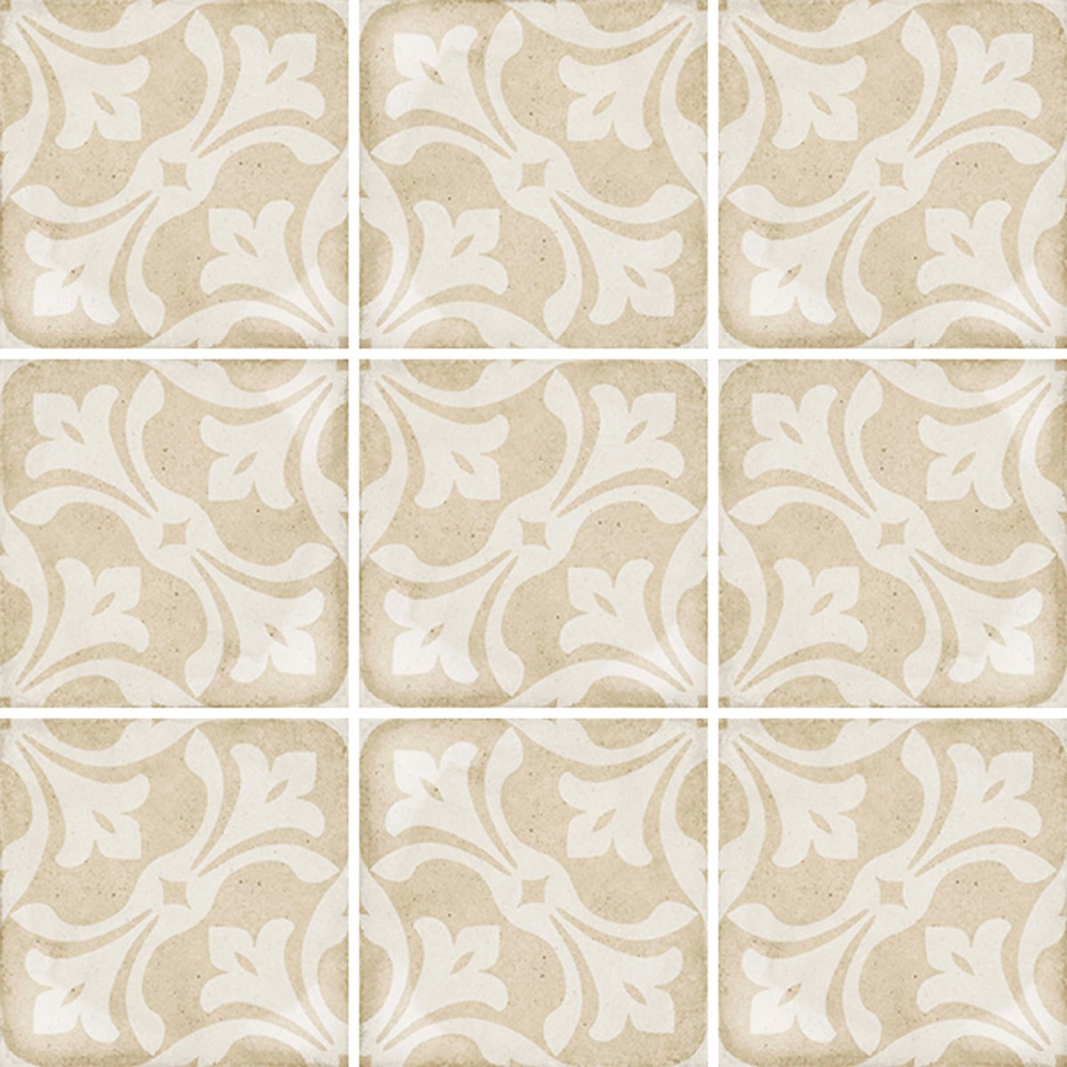 Art Nouveau La Rambla Biscuit 20 x 20cm, matt tile at Irwin Tiles