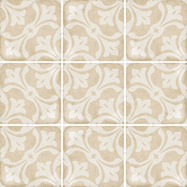 Art Nouveau La Rambla Biscuit 20 x 20cm, matt tile at Irwin Tiles