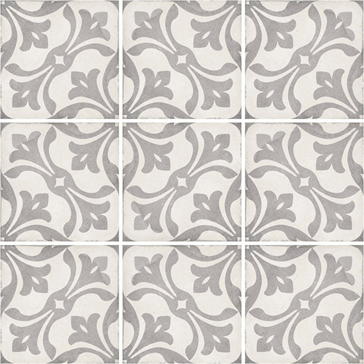 Art Nouveau La Rambla Grey 20 x 20cm, matt tile at Irwin Tiles