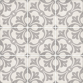 Art Nouveau La Rambla Grey 20 x 20cm, matt tile at Irwin Tiles