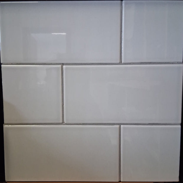 Artic Grey Flay 10x20cm, gloss tile at Irwin Tiles