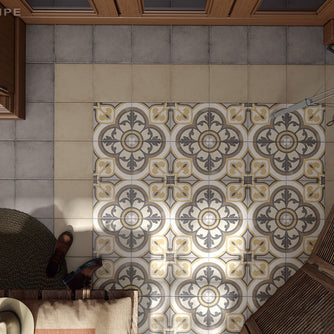 Art Nouveau Majestic Colour 20 x 20cm, matt porcelain tile for feature walls at Irwin Tiles