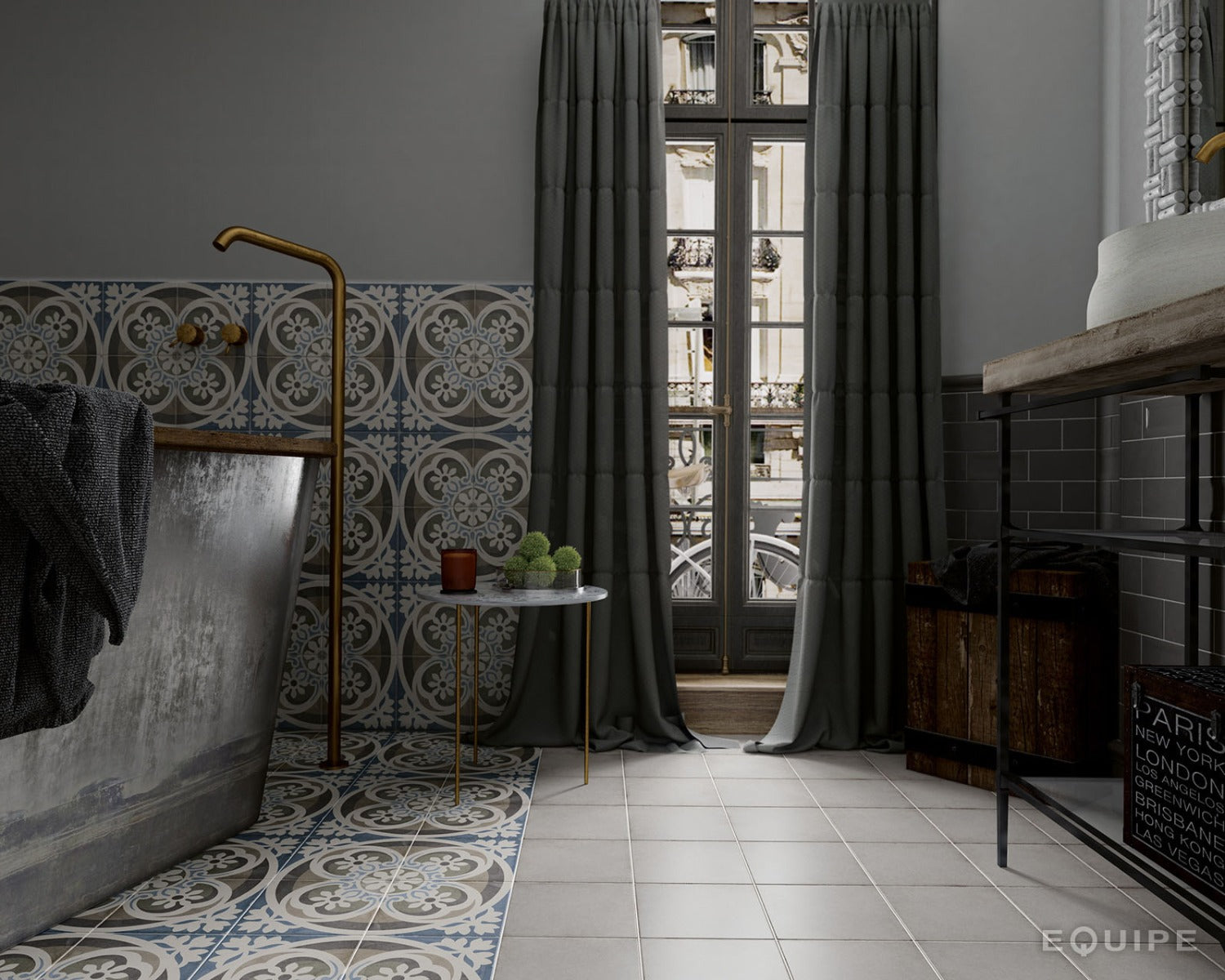 Art Nouveau Music Hall 20 x 20cm, matt porcelain tile for feature walls at Irwin Tiles