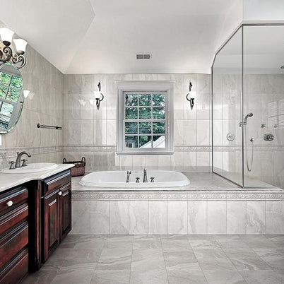 Augusta Grey Mate 40 x 25cm, ceramic wall tile at Irwin Tiles