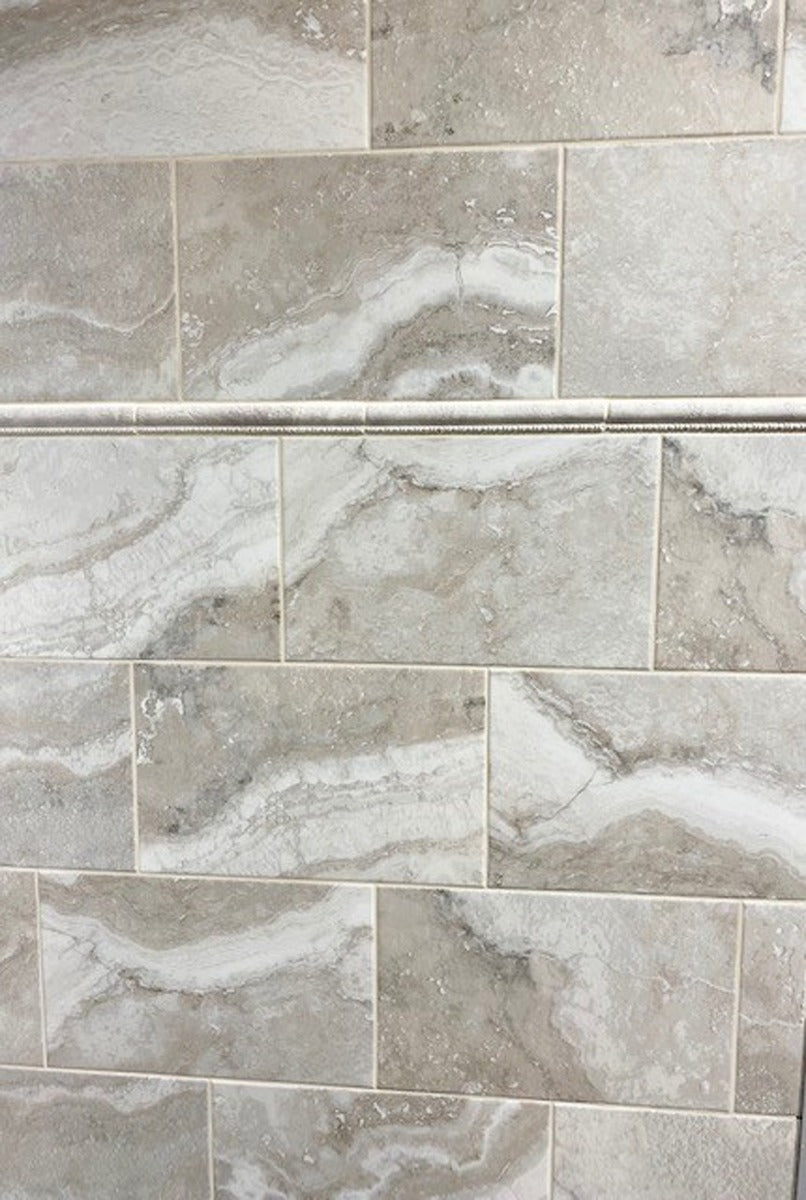 Augusta Grey Mate 40 x 25cm, matt ceramic wall tile for bathroom and kitchen walls at Irwin Tiles