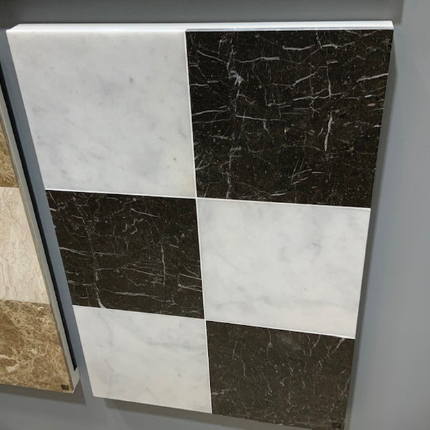 Avalon & Iris Black Marble Honed Checkerboard 30.5x30.5cm, floor tile at Irwin Tiles