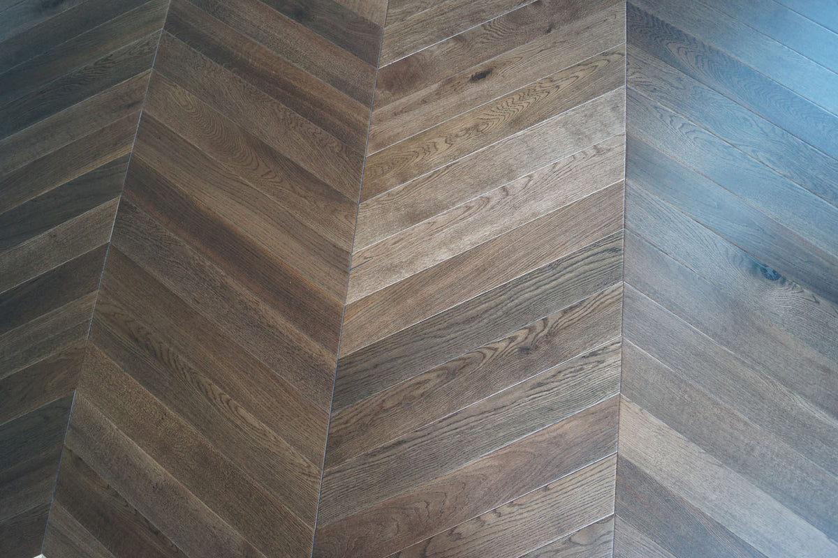Barrel Oak Plank & Chevron, oiled engineered wood flooring at Irwin Tiles