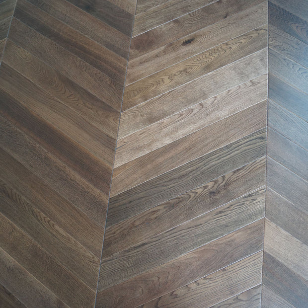 Barrel Oak Plank & Chevron, oiled engineered wood flooring at Irwin Tiles