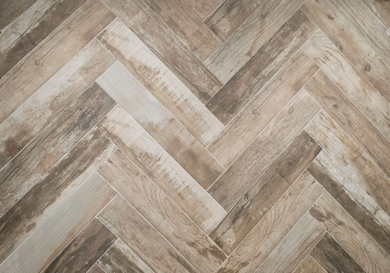 Beachwood Cenzia Herringbone 10 x 49cm, matt porcelain tile for bathroom and other wet floors at Irwin Tiles