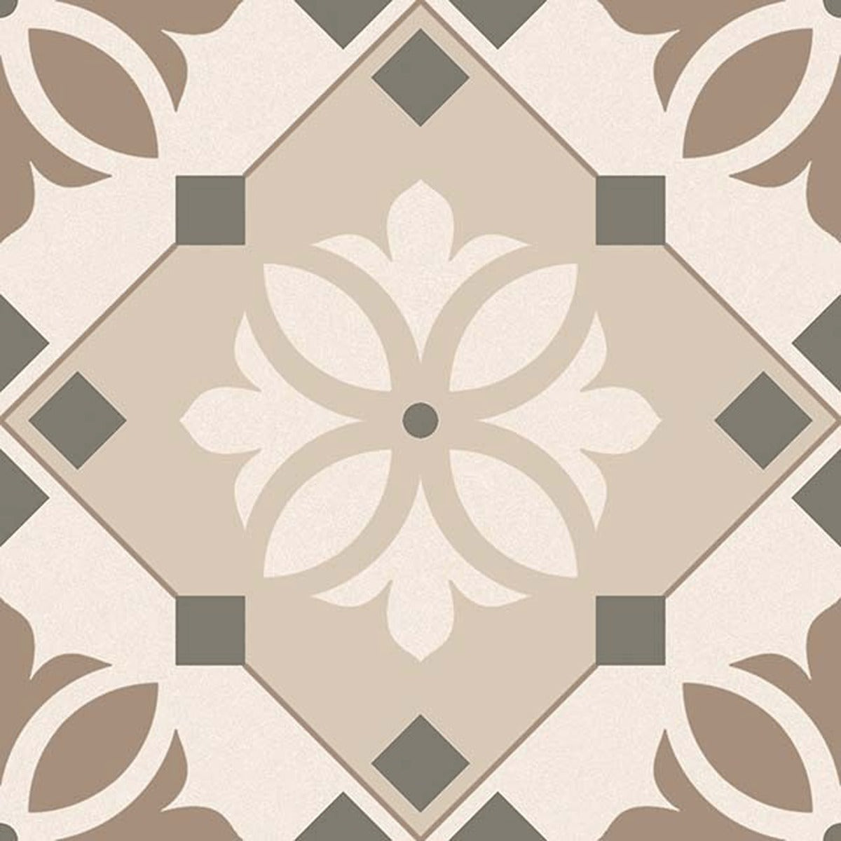 Beige Hidra Pattern 22.5 x 22.5cm, matt tile at Irwin Tiles