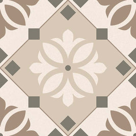 Beige Hidra Pattern 22.5 x 22.5cm, matt tile at Irwin Tiles