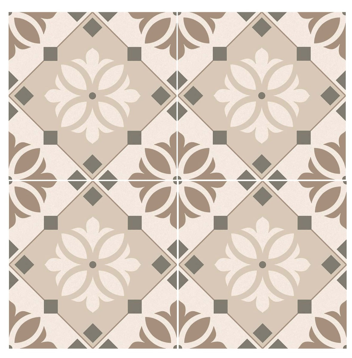 Beige Hidra Pattern 22.5 x 22.5cm, porcelain tile at Irwin Tiles