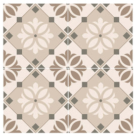 Beige Hidra Pattern 22.5 x 22.5cm, porcelain tile at Irwin Tiles