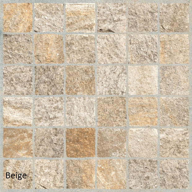 Valeria Beige Lineare (Cobble-Look) 60 x 60 x 2cm, matt paving at Irwin Tiles