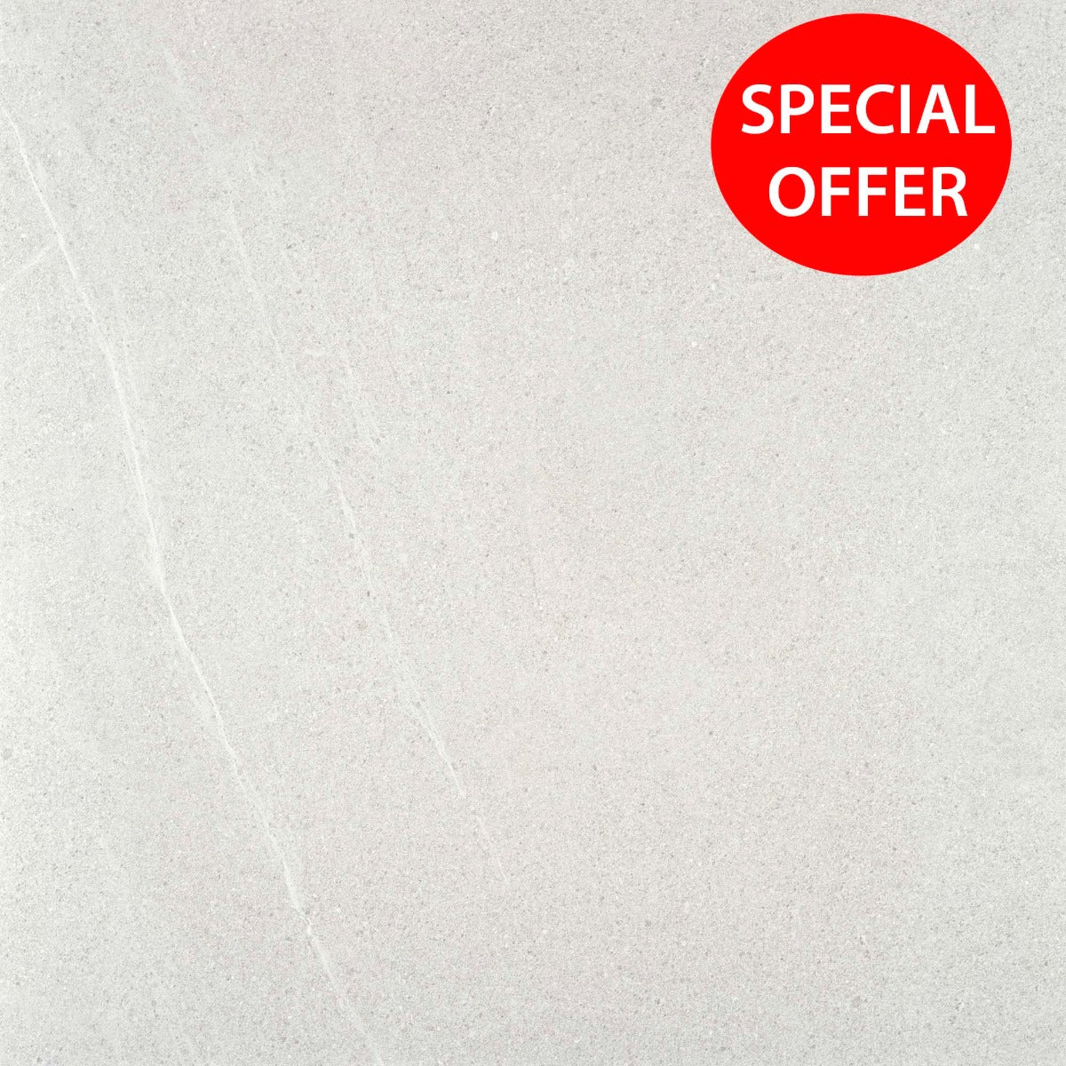 Bellevue White 60 x 60cm, matt porcelain tile for bathroom and other wet floors at Irwin Tiles