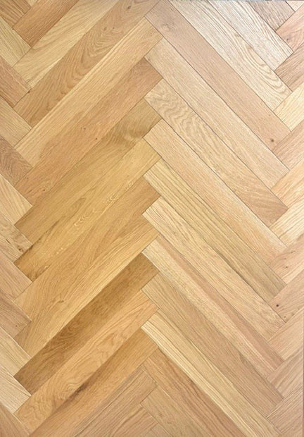 Bergen Oak Engineered Herringbone, lacquered engineered wood flooring at Irwin Tiles